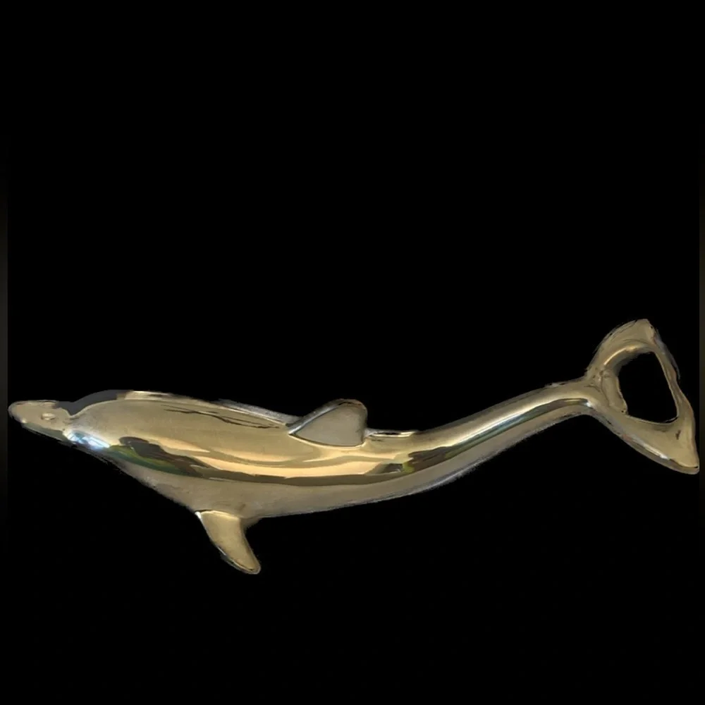 Vintage brand new Silverplate Dolphin metal Bottle Opener
